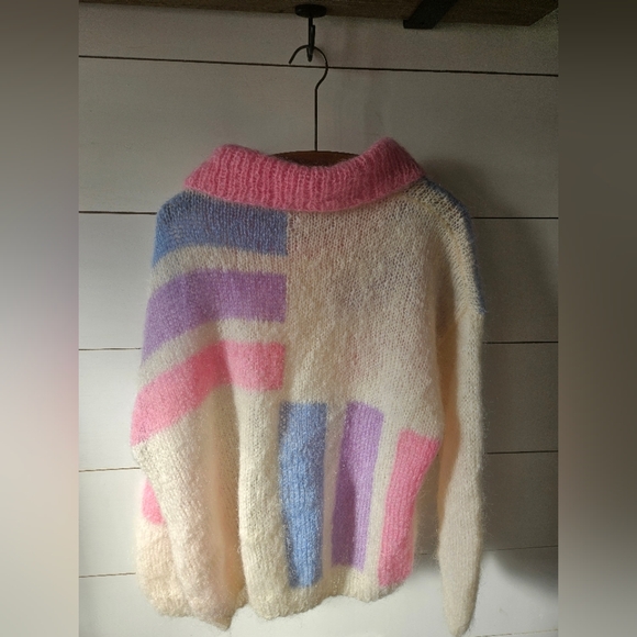 Vintage Colorful Knit Sweater Mohair - Picture 5 of 5